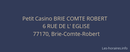 Petit Casino BRIE COMTE ROBERT