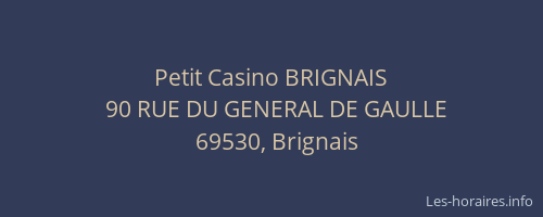 Petit Casino BRIGNAIS