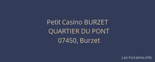 Petit Casino BURZET