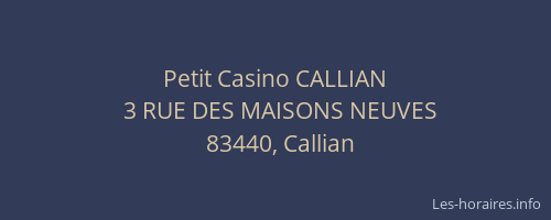 Petit Casino CALLIAN