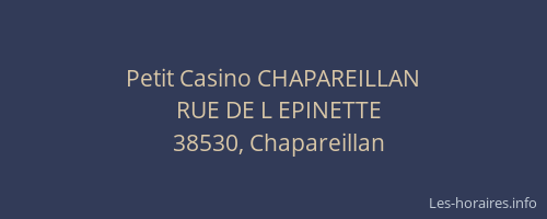 Petit Casino CHAPAREILLAN