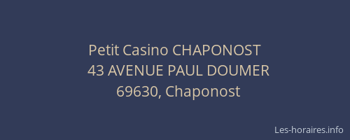 Petit Casino CHAPONOST