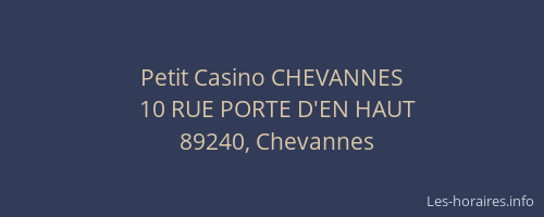 Petit Casino CHEVANNES