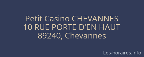 Petit Casino CHEVANNES
