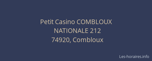 Petit Casino COMBLOUX