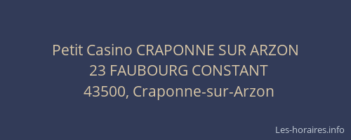 Petit Casino CRAPONNE SUR ARZON
