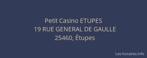 Petit Casino ETUPES