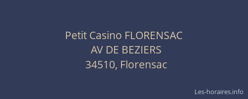 Petit Casino FLORENSAC