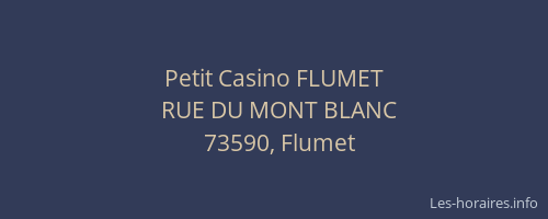 Petit Casino FLUMET