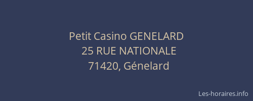 Petit Casino GENELARD