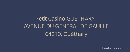 Petit Casino GUETHARY