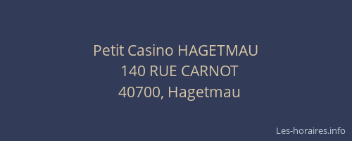 Petit Casino HAGETMAU