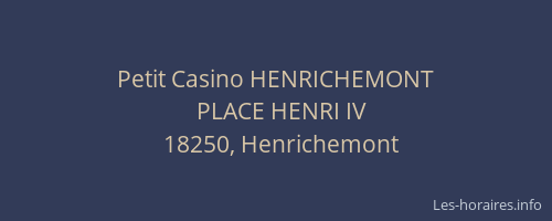 Petit Casino HENRICHEMONT
