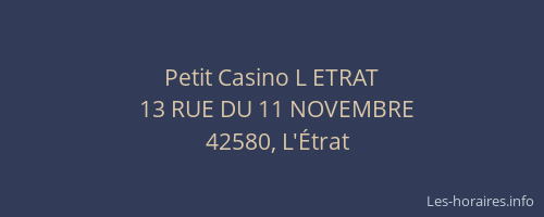 Petit Casino L ETRAT