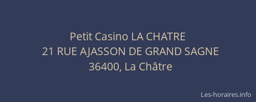 Petit Casino LA CHATRE