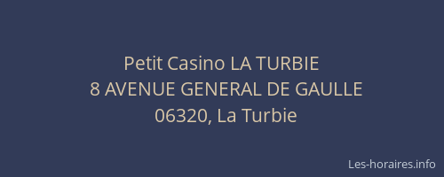Petit Casino LA TURBIE
