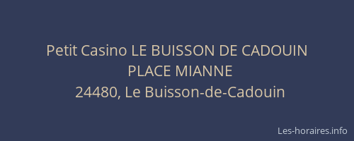 Petit Casino LE BUISSON DE CADOUIN