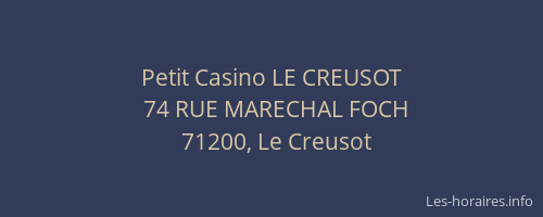 Petit Casino LE CREUSOT