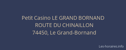 Petit Casino LE GRAND BORNAND
