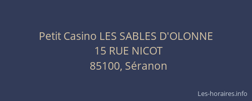 Petit Casino LES SABLES D'OLONNE