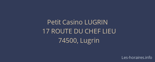 Petit Casino LUGRIN