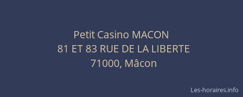 Petit Casino MACON