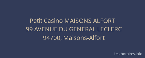 Petit Casino MAISONS ALFORT