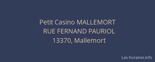 Petit Casino MALLEMORT