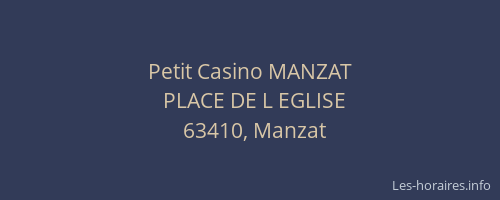 Petit Casino MANZAT