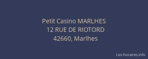 Petit Casino MARLHES