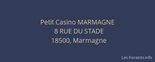 Petit Casino MARMAGNE