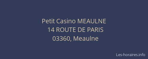 Petit Casino MEAULNE