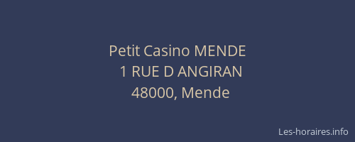 Petit Casino MENDE