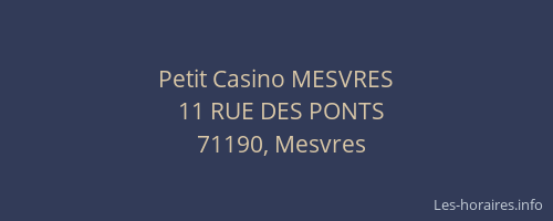 Petit Casino MESVRES