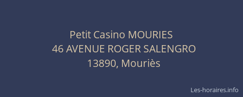 Petit Casino MOURIES