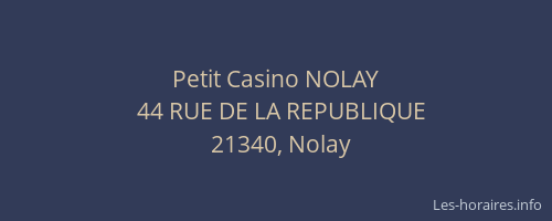 Petit Casino NOLAY