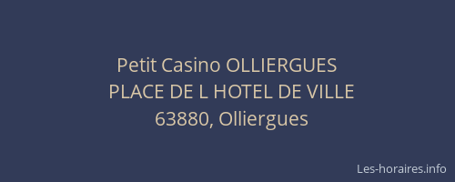 Petit Casino OLLIERGUES