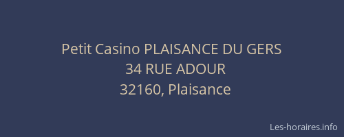 Petit Casino PLAISANCE DU GERS