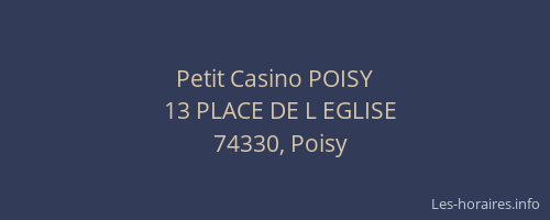 Petit Casino POISY