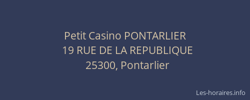 Petit Casino PONTARLIER