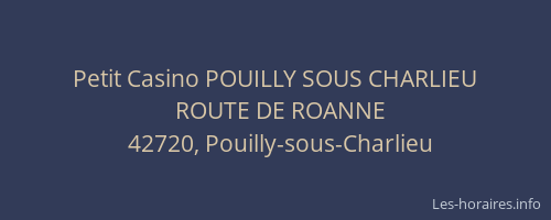 Petit Casino POUILLY SOUS CHARLIEU