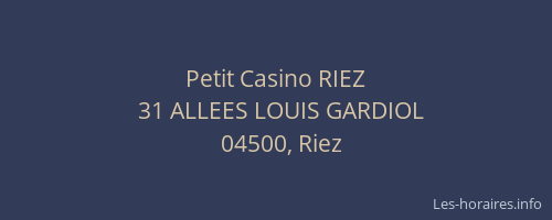 Petit Casino RIEZ