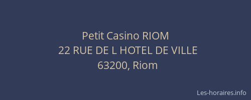 Petit Casino RIOM