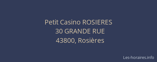 Petit Casino ROSIERES