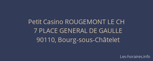 Petit Casino ROUGEMONT LE CH