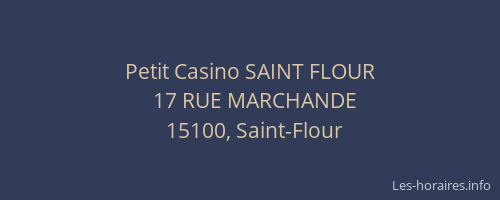 Petit Casino SAINT FLOUR