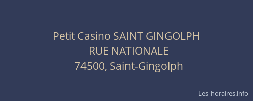 Petit Casino SAINT GINGOLPH