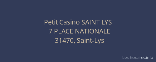 Petit Casino SAINT LYS