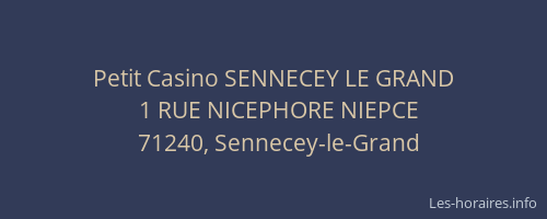 Petit Casino SENNECEY LE GRAND