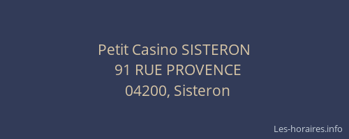 Petit Casino SISTERON